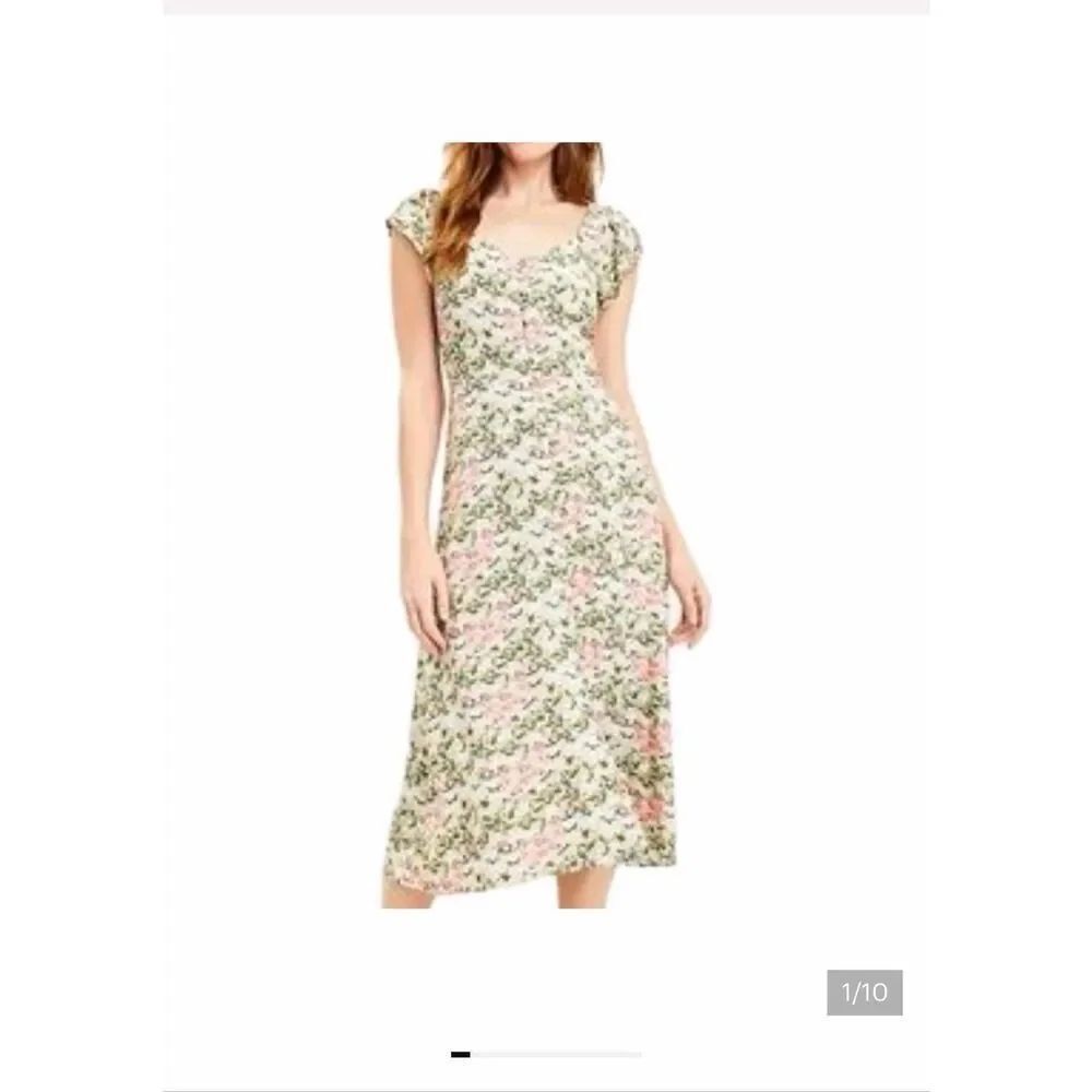 Loft watercolor Floral button front down a like cap sleeve maxi sundress